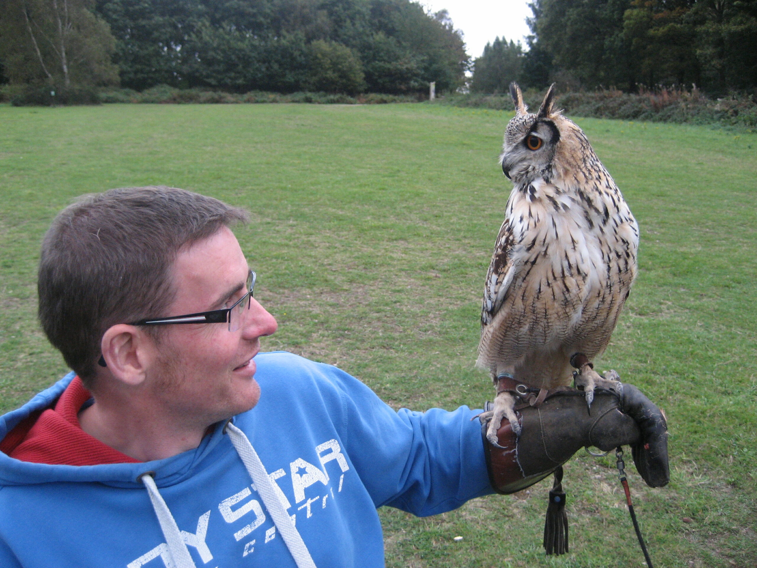 A bird on my arm.