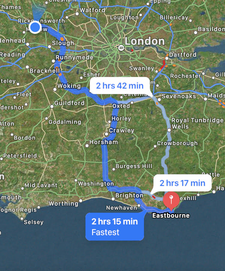 Route to Eastbourne for wheelchair skills training is available.