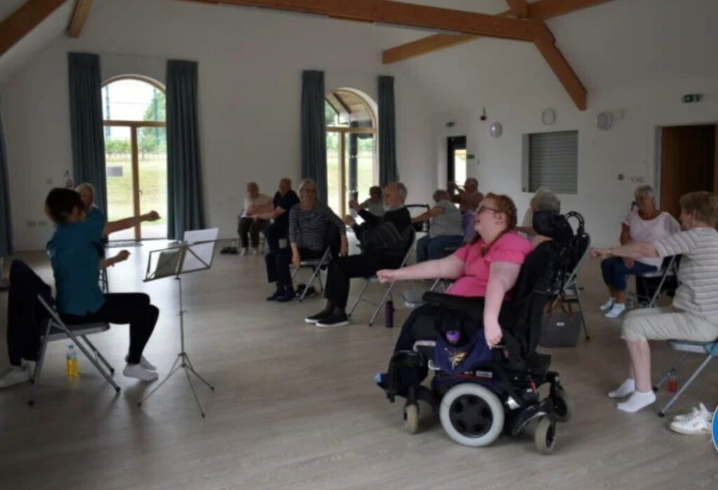 Debbie at work in a MOVEabiliy Fitness Class.